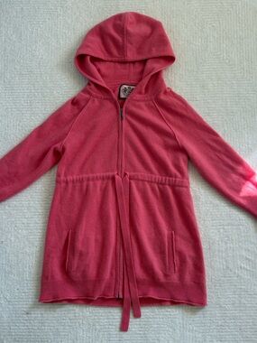 Juicy Couture Hooded Zip Coatigan in Pink